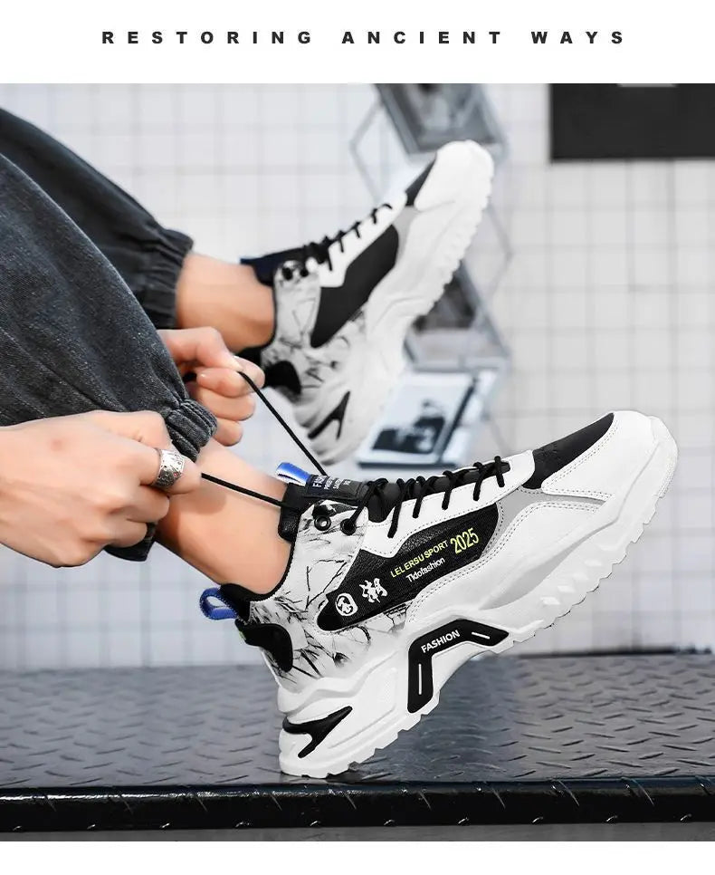 2025 Men’s Shoes Sneakers Fashion Breathable Platform Running Shoes Mesh Sport Light Unisex Male Casual Vulcanize Man Shoes