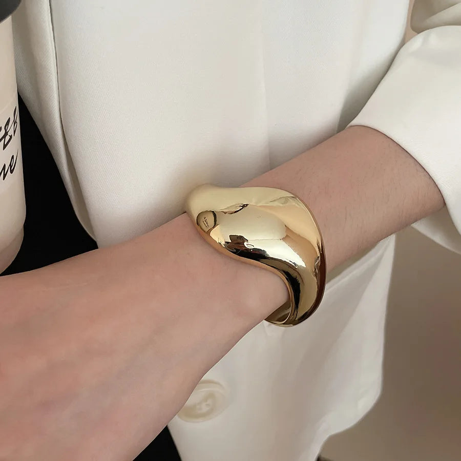 Irregular Geometric Twisted Open Bangles for Women European and American Personalized Bracelet Exaggerated Temperament Jewelry