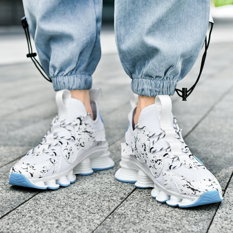 Men Sneakers New Mesh Breathable Ultra-light Shock Absorption Net Shoes Fashionable Non Slip Comfort Running Super Cool Shoes