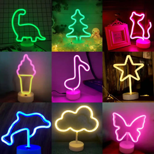 1 Piece, Countertop Decorative Lighting Neon Sign, USB or 3*Aa Battery Powered, Suitable for Holiday Party, Kitchen Home Lighting, Room Decoration Night Light (Battery Not Included)