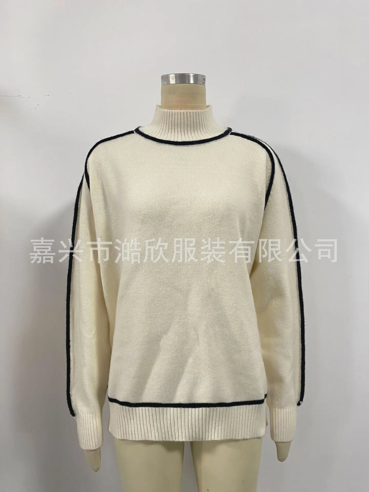Fashion Basic Autumn Winter Color Matching Emperament Sweater High Neck Office Pullover Solid Soft Long Sleeve Clothing Tops