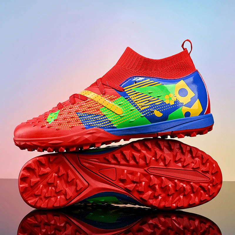 New Men Soccer Shoes High-quality Outdoor High Ankle Ultralight Indoor Football Boots Non-Slip Sports Shoes Futsal Non-Slip