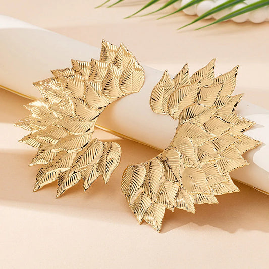 Multilayer Leaf Earrings for Women Simple Fashion Ear Jewelry Accessories Hot Sale Party Gift 2025 New Style