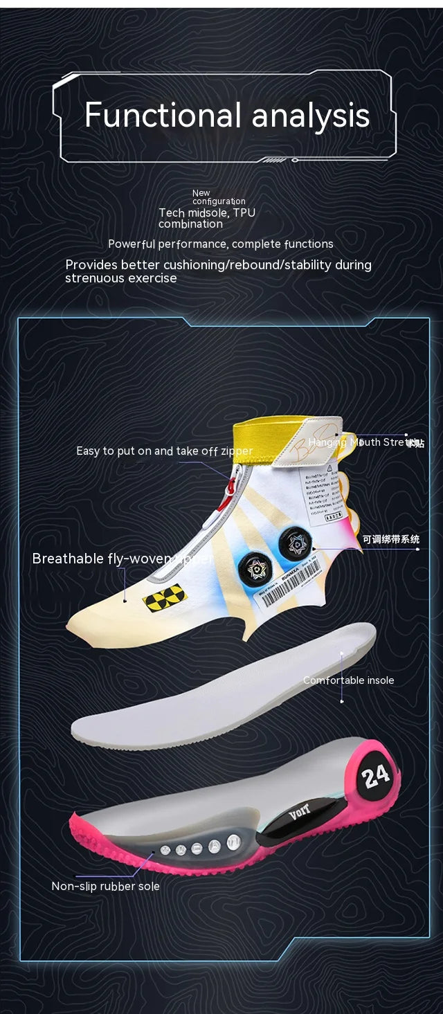 New basketball shoes male high top students wear-resistant outdoor concrete actual combat flying woven breathable combat boots