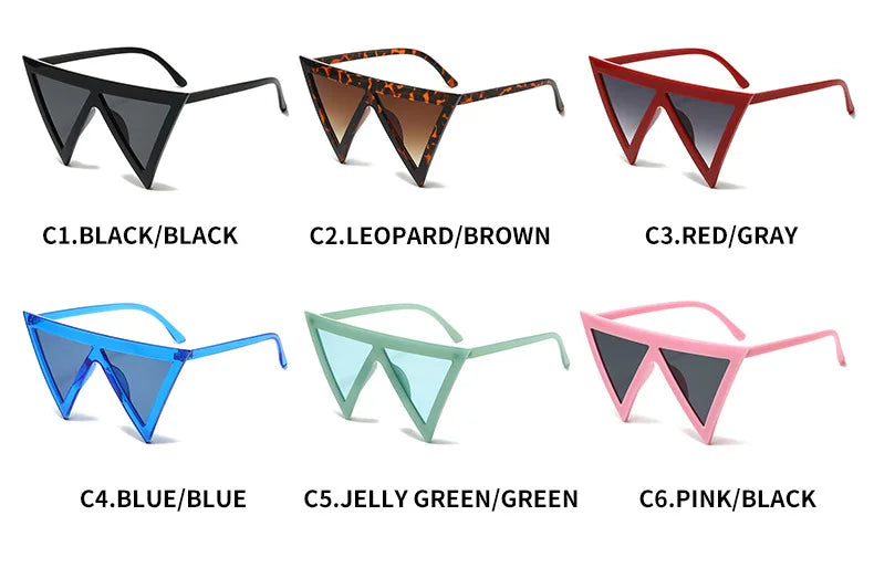 Fashion Y2k Triangle Punk Shades Sunglasses Goggle Women Men Big Frame Steampunk Sun Glasses Trend Windproof Eyewear gafas de so