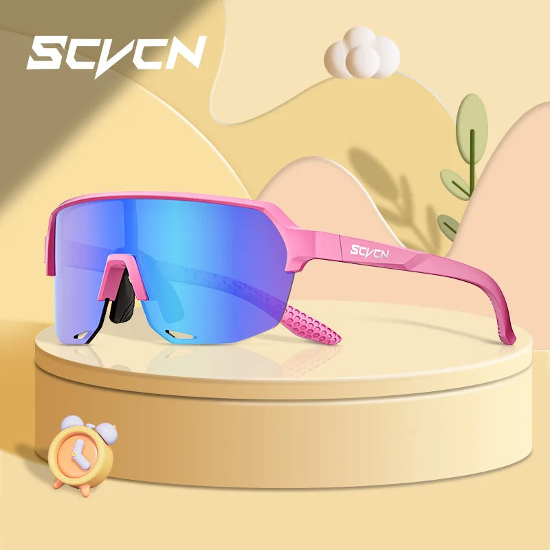 SCVCN Children Outdoor Cycling Sunglasses MTB Camping Glasses Teenager Sports Road Bike Eyewear Girls UV400 Protective Goggles