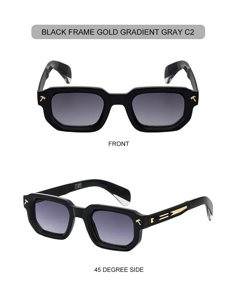 Polarized Square Punk Sunglasses Men 2025 Luxury Brand Classic Rectangle Sunglass UV400 Driving Eyewear Fashion Outdoor Shades