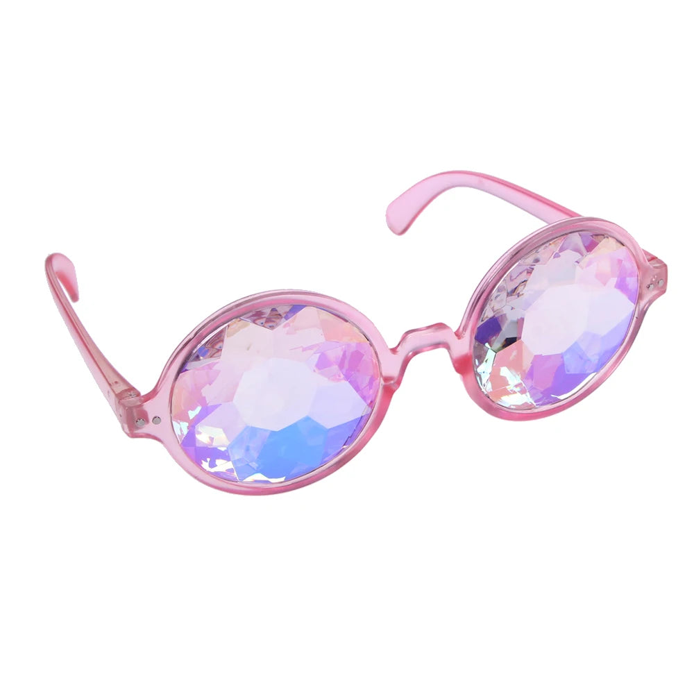 Kaleidoscope Psychedelic Eyeglasses Men Women Funny Round Sunglasses Rave Festival Stylish Female Carnival Party Queen Glasses