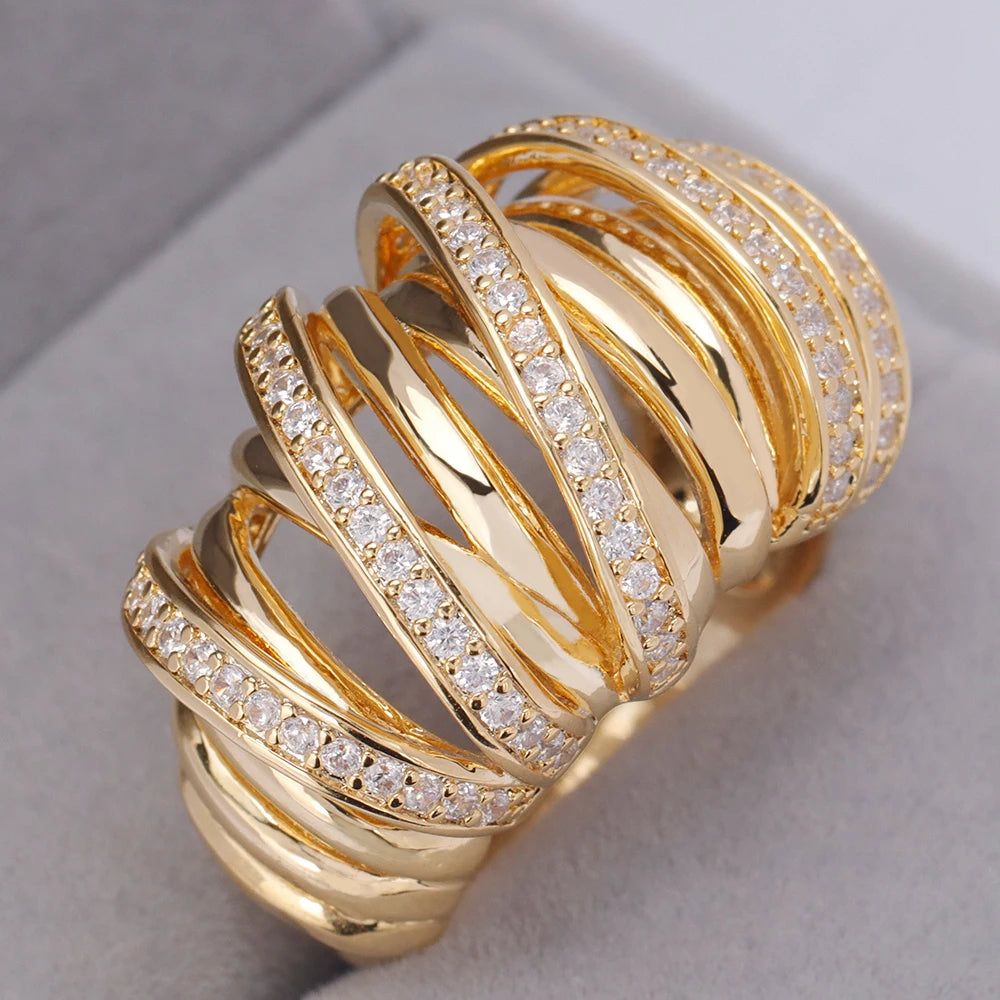 JEWEL Fashion Romantic and Shiny High Quality Crisscross Design AAA+ Cubic Zirconia For Women Finger Ring Wedding Party Gift