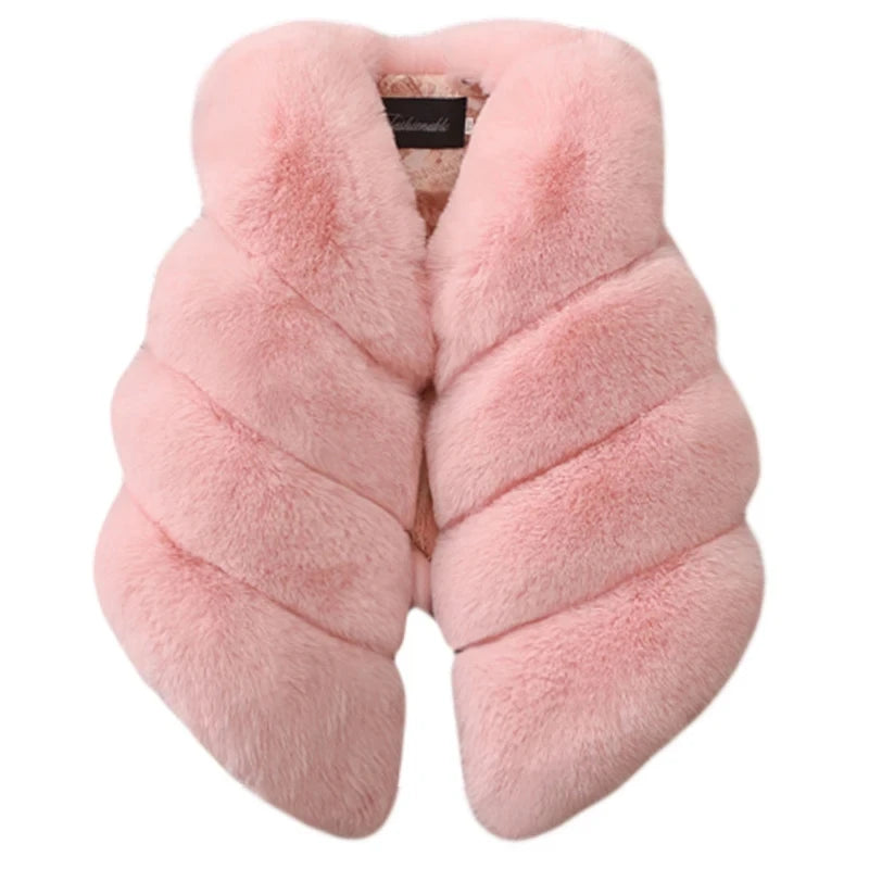 Baby Girls Faux Fur Vest Children Kids Warm Outfits Christmas WaistCoat Tollder Jacket Coat Clothes Outerwear Clothing