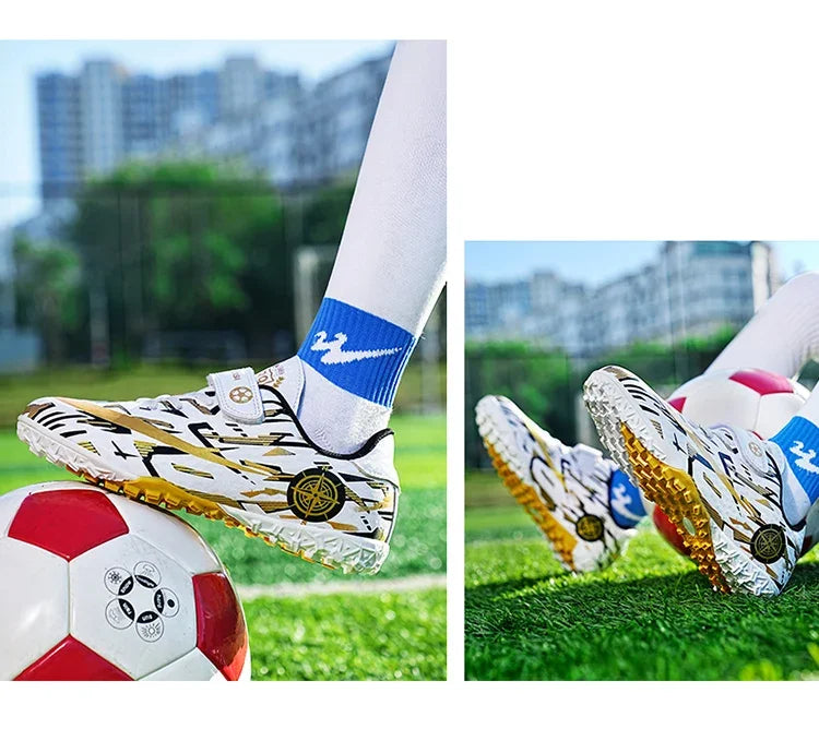 Boys Professional Football Training Shoes Running Sports Shoes Athletic Cleats Primary School Students Long Nails