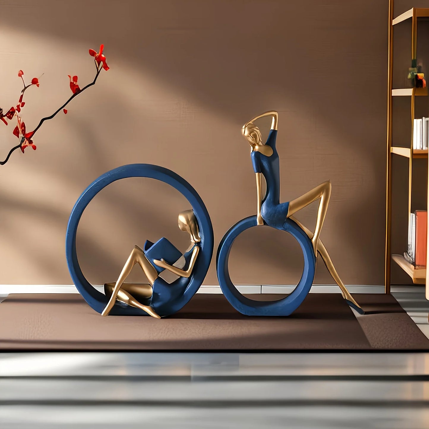 Cross-border yoga reading OK girl, interesting design literary reading girl ornaments living room, entrance, office, study