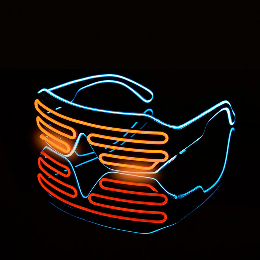 Future Punk Cyber LED Luminous Glasses Neon Glow In The Dark Goggles for Club Bar Party Disco Dance Stage Atmosphere Props