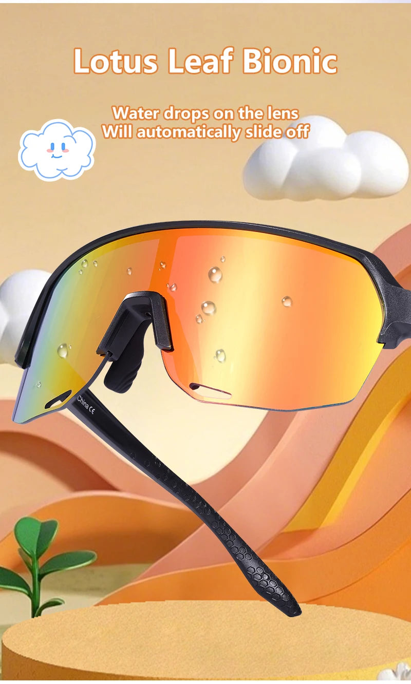 SCVCN Children Outdoor Cycling Sunglasses MTB Camping Glasses Teenager Sports Road Bike Eyewear Girls UV400 Protective Goggles