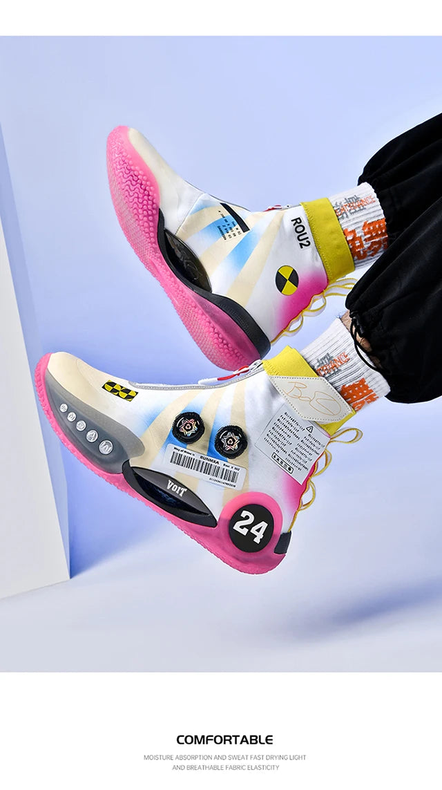 New basketball shoes male high top students wear-resistant outdoor concrete actual combat flying woven breathable combat boots