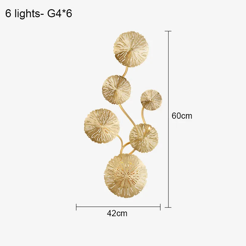 Nordic Modern Minimalist Hardware Lotus Leaf Wall Lamp Bedroom Living Room Study Lighting