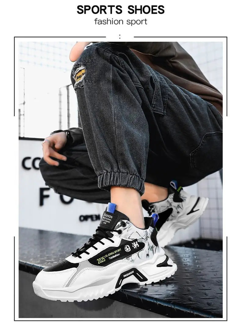 2025 Men’s Shoes Sneakers Fashion Breathable Platform Running Shoes Mesh Sport Light Unisex Male Casual Vulcanize Man Shoes