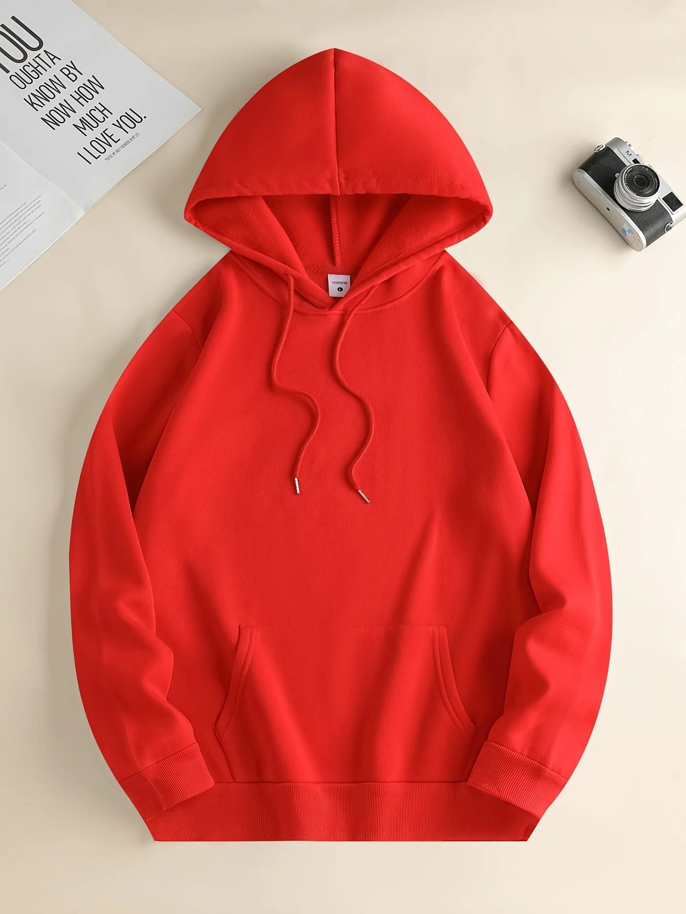 Men's Hoodie - Drawstring Hood with Kangaroo Pocket - Lightweight Fall Outdoor Wear - Machine Washable Street Style Top