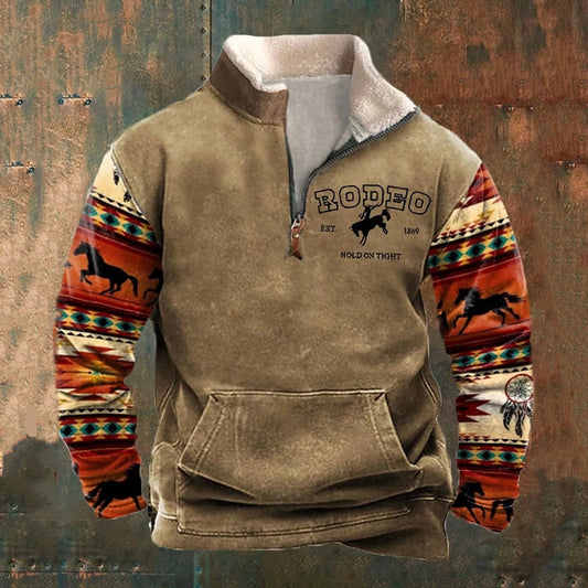 Men Sweatshirts New Casual Printed Sweater Long Sleeves Autumn Half Zipper Pullover Outdoor Sweatshirt Lightweight Outwear Tops