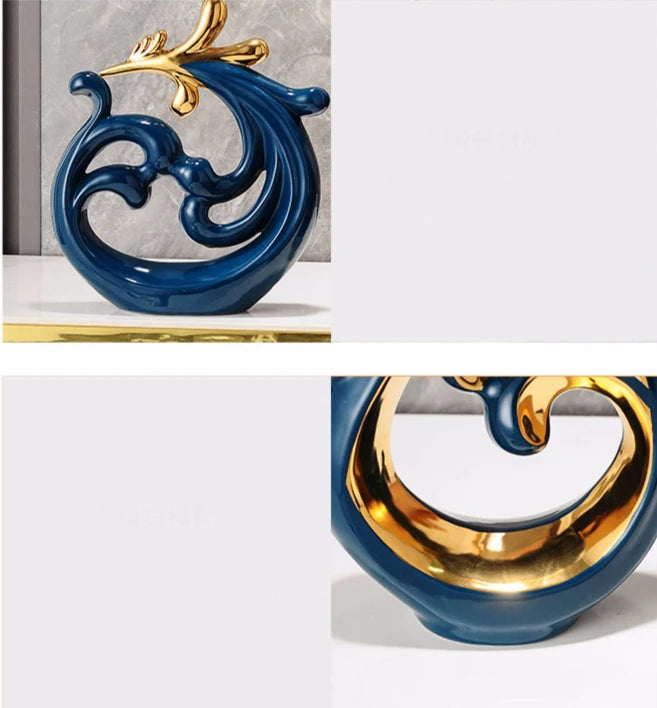 Simple Abstract Phoenix Ceramic Sculpture Home Livingroom Desktop Statue Ornaments Cabinet Table Figurines Decoration Crafts