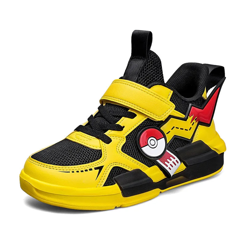 Pokemon Pikachu Children Sports Shoes Spring and autumn Fashion Anime Boy Sneakers Student Breathable Non-slip Running Shoe