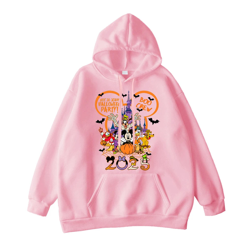 Mickey Mouse Halloween Party 2025 Graphic Hoodie Unisex Adult Pullover Costume Apparel Spooky Season Outfit