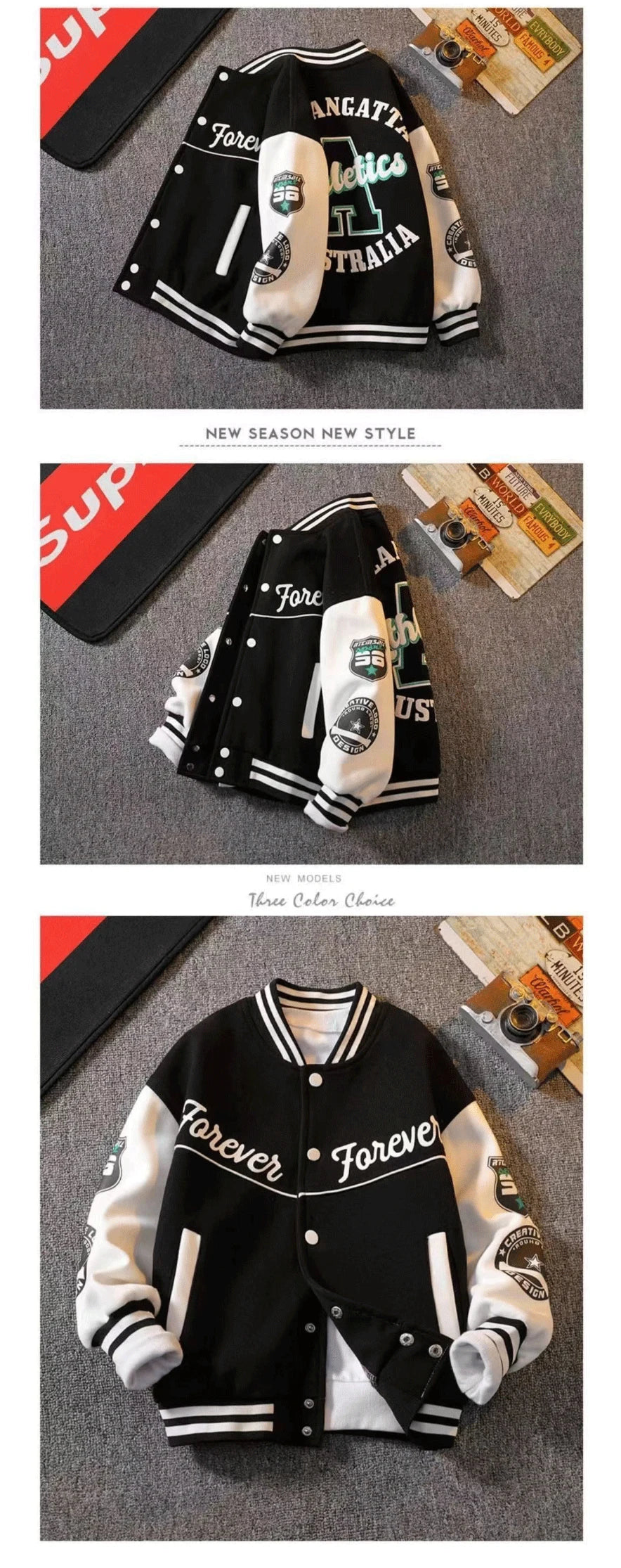 Boys Baseball Uniform Jackets For 3-14 Years Children Clothes For Teenage Boys Sports Outerwear Coat Spring Fashion Sweatshirts