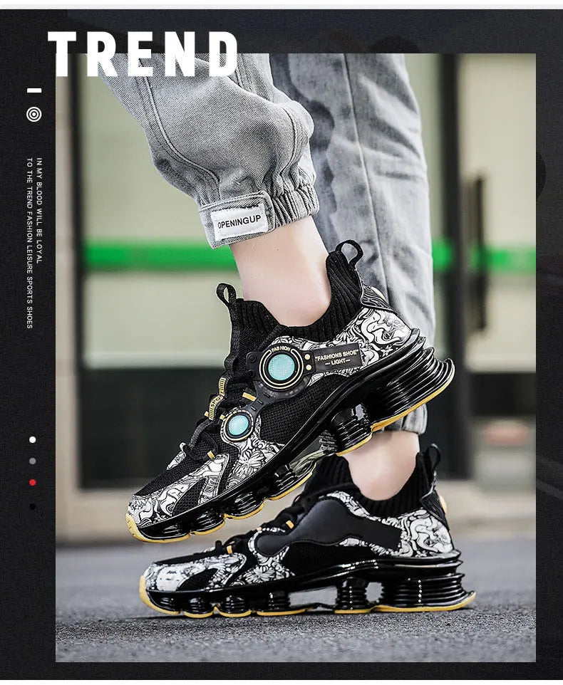 YRZL Men Sneakers Tenis Luxury Designer Shoes Mens High Quality Platform Sneakers Fashion Blade Loafers Running Shoes for Men