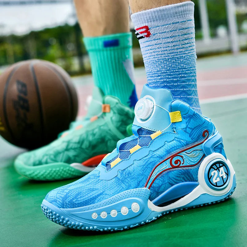 Men's Basketball Shoes Breathable Cushioning Non-Slip Wearable Sports Shoes Gym Training Athletic Basketball Sneakers for Women