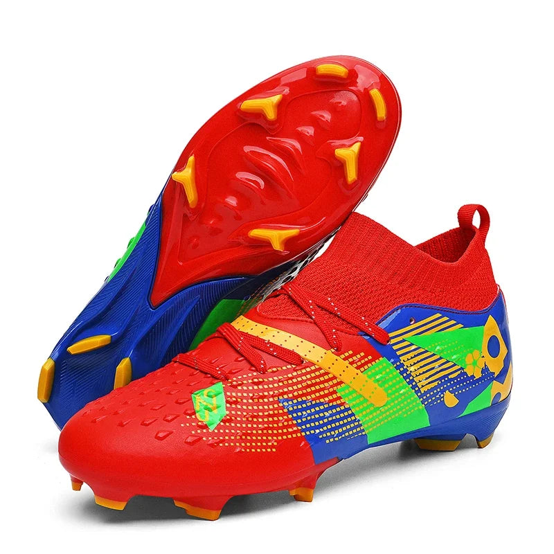 New Men Soccer Shoes High-quality Outdoor High Ankle Ultralight Indoor Football Boots Non-Slip Sports Shoes Futsal Non-Slip