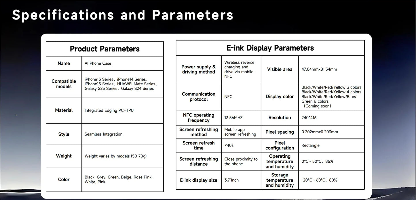 NFC Smart E-ink Screen Phone Case For IPhone 16 15 14 13 12 11 Pro Max DIY Batteryless NFC Phone Case