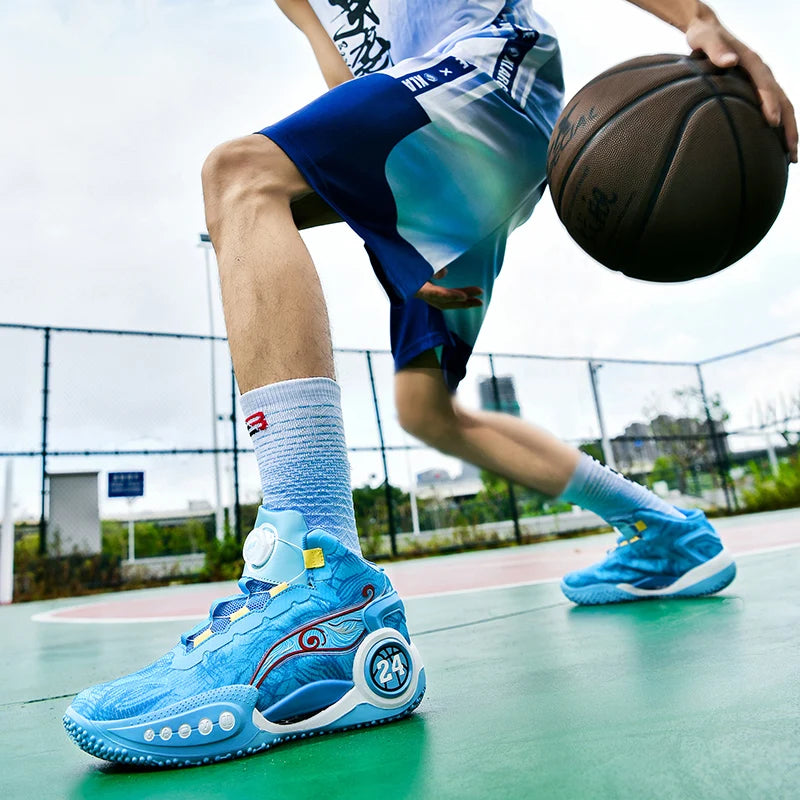 Men's Basketball Shoes Breathable Cushioning Non-Slip Wearable Sports Shoes Gym Training Athletic Basketball Sneakers for Women