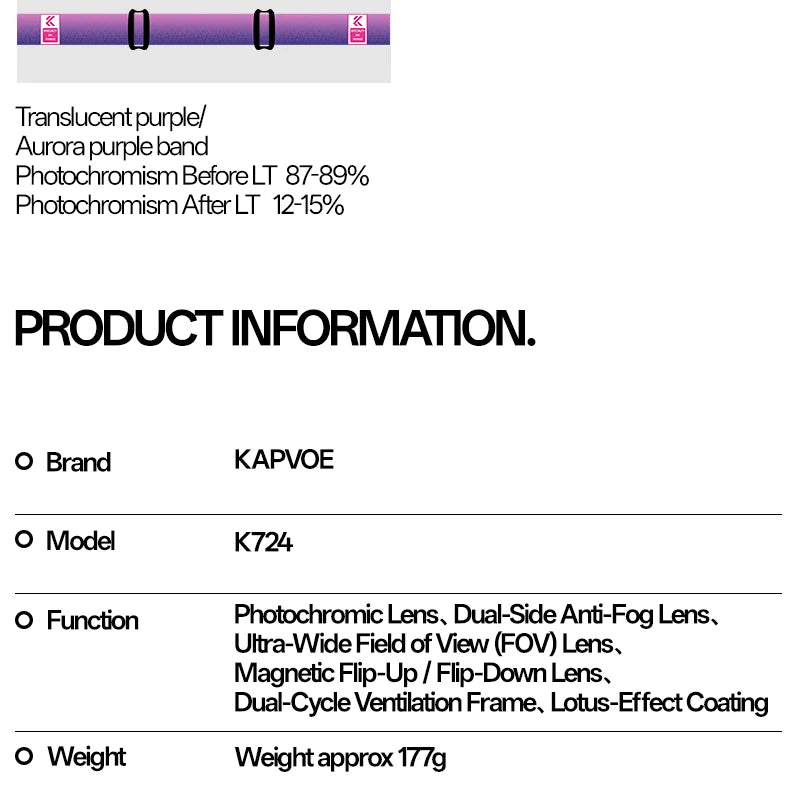 Kapvoe Men Outdoor Photochromic Snow Goggles Ski Goggles Winter Snowmobile Snowboard Anti-Fog Mask Women UV400 Sports Glasses