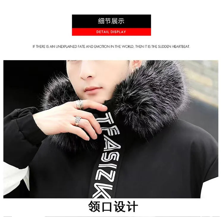 Winter cotton jacket men's thick warm men's cotton jacket loose winter jacket youth down cotton jacket fashionable cotton jacket