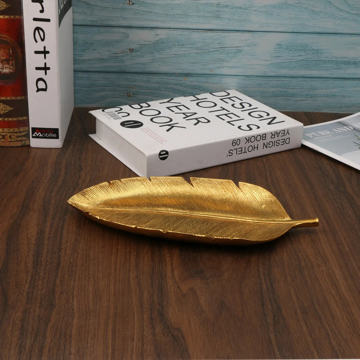 1pc Elegant Golden  Leaf Decor Tray - Versatile Storage& Chic Room Accent, Perfect Gift for Any Occasion