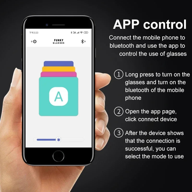 Multilingual LED Glasses Bluetooth DIY Text Graffiti RGBW/RED/Green Color for Halloween Party Rave Music Festival Glow Glasses