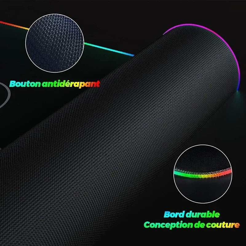 Black Mouse Pad Asus Rgb Gaming Mause Mat Anime Mats Gamer Rug Pc Xxl Cute Pads Large Game Keyboard Carpet Backlight Mousepad