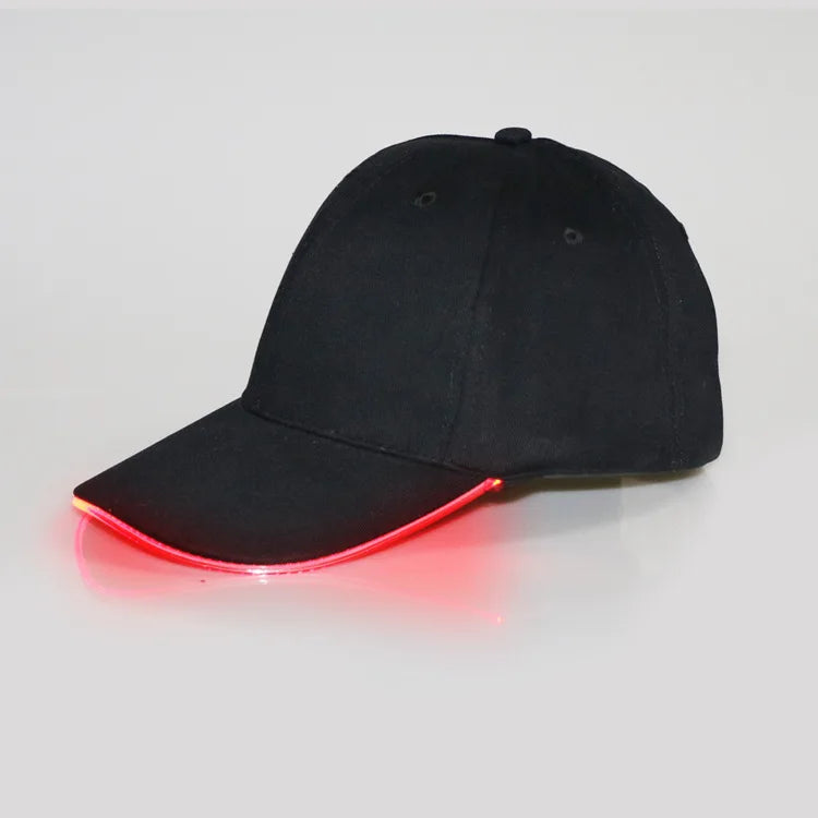 Fiber Optic Cap LED Hat with 7 Colors Luminous Glowing EDC Baseball Hats USB Charging Light Up Caps Performance Led Cap