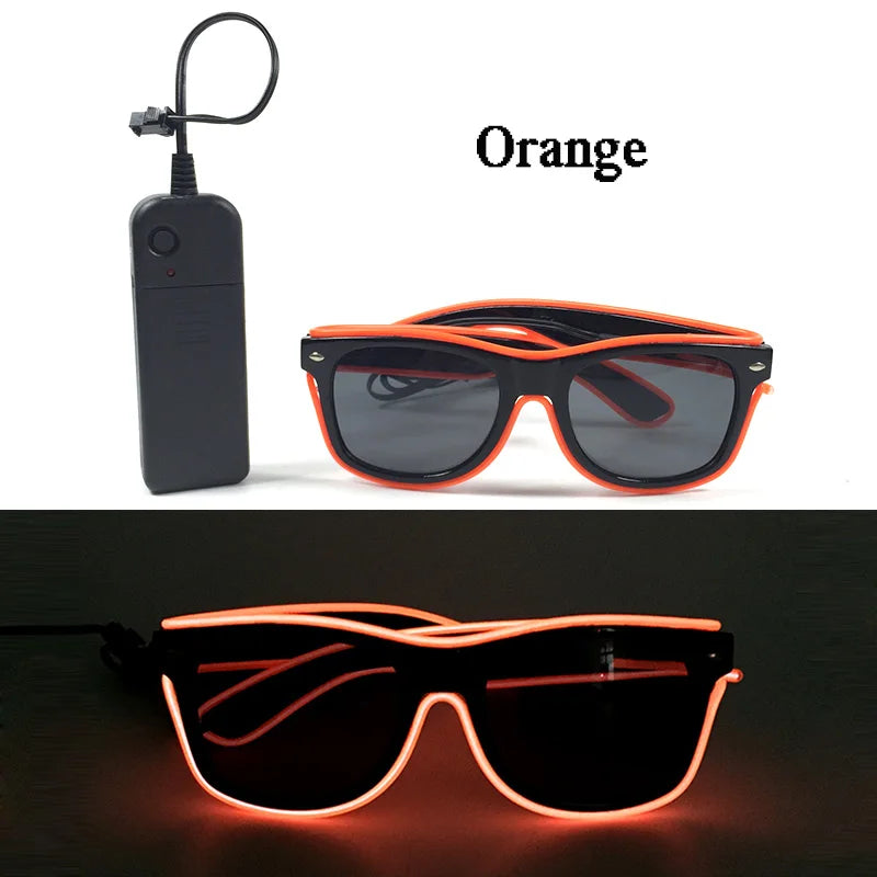 Fashion Luminous Decorative Glasses Neon Light Decoration LED Sunglasses For Nightclub DJ Dance Music Rave Costume Night