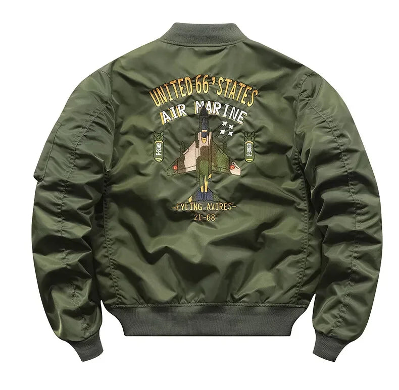 Men's Jacket Spring and Autumn Air Force MA1 Pilot Jacket Heavy Industry Embroidery Motorcycle American Fashion Baseball Jacket