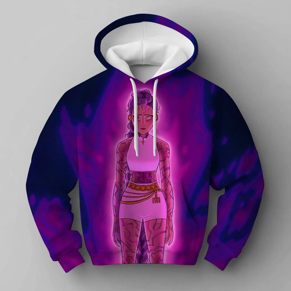 2025 KPop Devil Hunter Hoodie Fashion Rumi Sportswear Hoodie Cute Long Sleeve Autumn Girls Cartoon Y2K Hoodie Sportswear