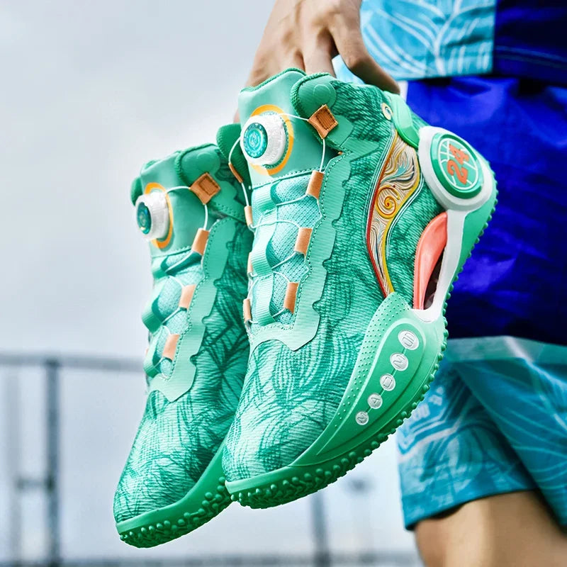 Men's Basketball Shoes Breathable Cushioning Non-Slip Wearable Sports Shoes Gym Training Athletic Basketball Sneakers for Women
