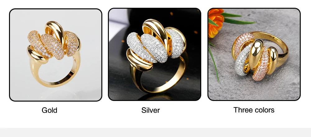 JEWEL Romantic and Shiny Line Cross Winding Rings High Quality CZ Finger Ring for Women Wedding Jewelry Birthday Party Gift