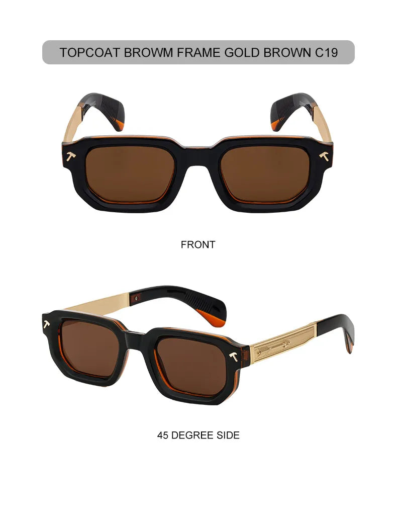 Polarized Square Punk Sunglasses Men 2025 Luxury Brand Classic Rectangle Sunglass UV400 Driving Eyewear Fashion Outdoor Shades