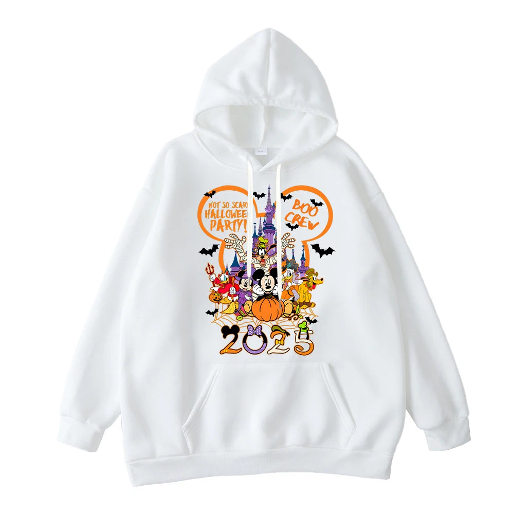 Mickey Mouse Halloween Party 2025 Graphic Hoodie Unisex Adult Pullover Costume Apparel Spooky Season Outfit