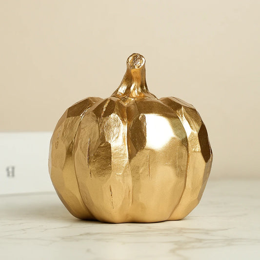Harvest Festival Thanksgiving Halloween Gold Cutout Pumpkin Sculpture Rustic Patio Backyard Garden Ornament Pumpkin Decorative