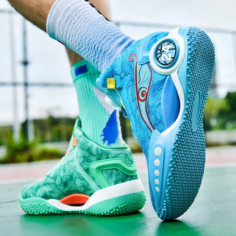 Men's Basketball Shoes Breathable Cushioning Non-Slip Wearable Sports Shoes Gym Training Athletic Basketball Sneakers for Women