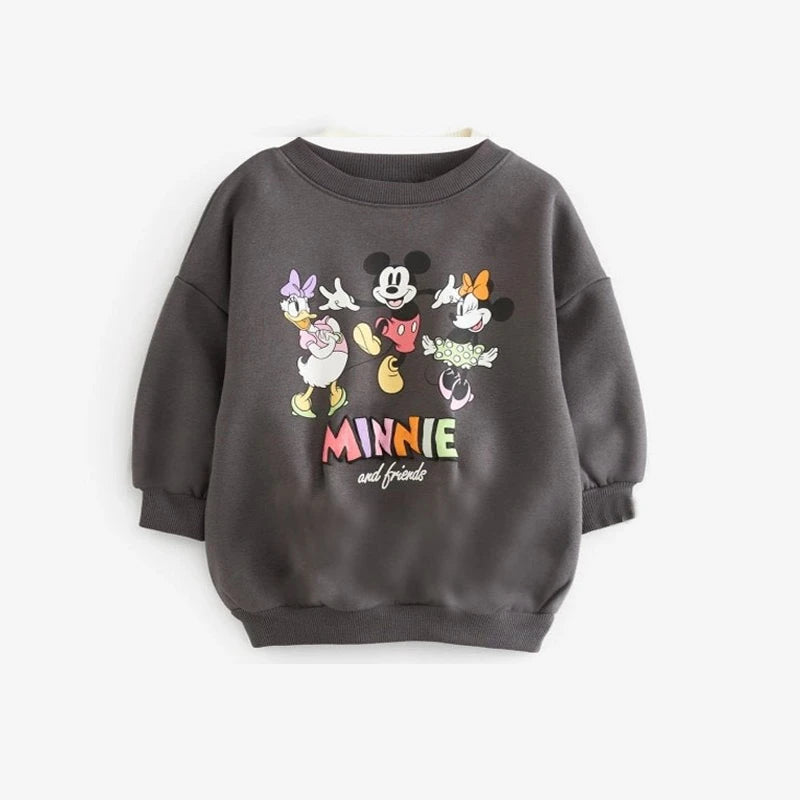 New Fashion Clothes Long-sleeved Tops Cartoon Sweatshirts Printed Round Neck Tops 2025 Spring Autumn Wear Baby Cute Hoodies