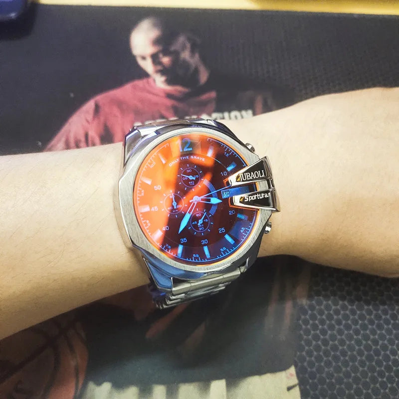 Top Brand Chronograph Watches Men Large Dial Multifunction Military Quartz Business Creative Sports Wristwatch Relogio Masculino