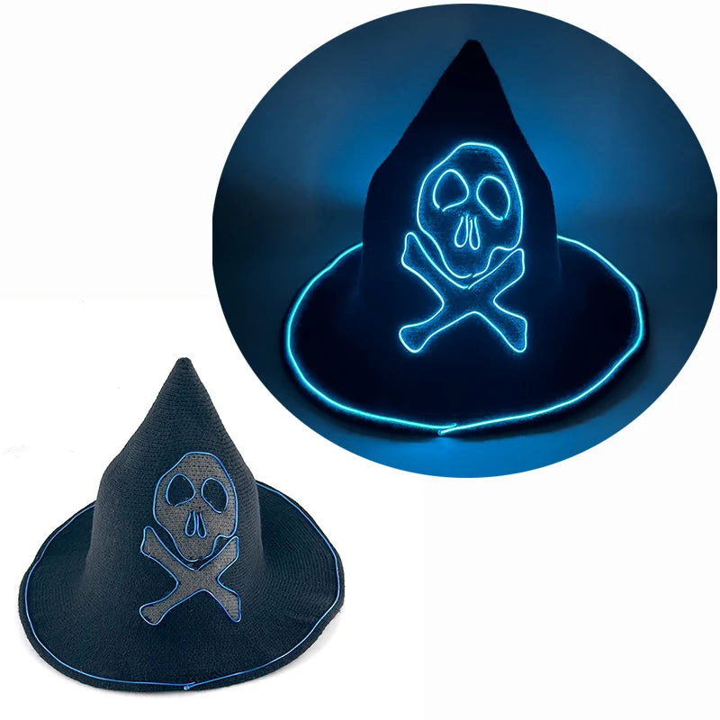 Glowing Decor  Supplies Luminous Cowboy hat  LED Pearlescent Cowboy  Cap Fashion Neon Light Hat For Party